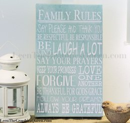 Family Rules Wrapped Canvas Wall Art