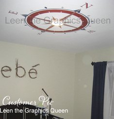 Large 4 Foot Round Compass Wall Decal