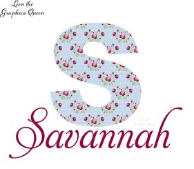 Savannah Rose Monogram Wall Decal