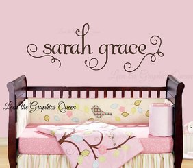 Name with Swirls Vinyl Wall Decal
