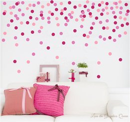 Dot Shaped Wall Decals Set of 120 decals Nursery Kid Room Decor
pink circle stickers