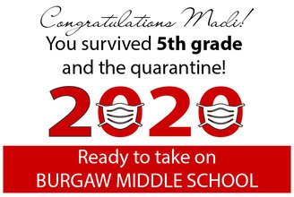 2020 elementary graduate sign