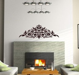 Baroque Style Vinyl Wall Decal for Headboard or Mantle